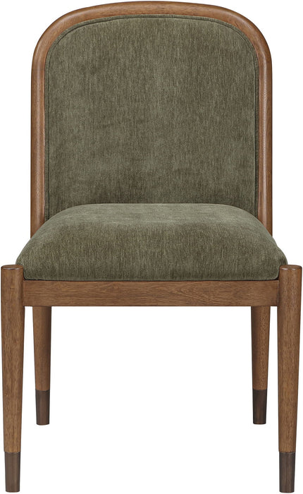 Silla auxiliar de comedor tapizada de tela Cambria