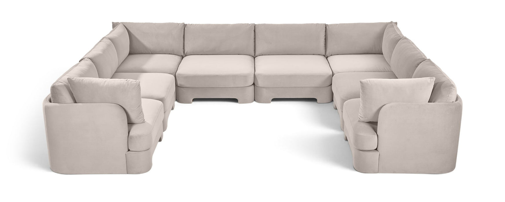 Hammond 148" Velvet Performance Fabric Upholstered 8pc. Modular Sectional