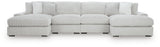 Estupendo seccional de 4 piezas con chaise doble