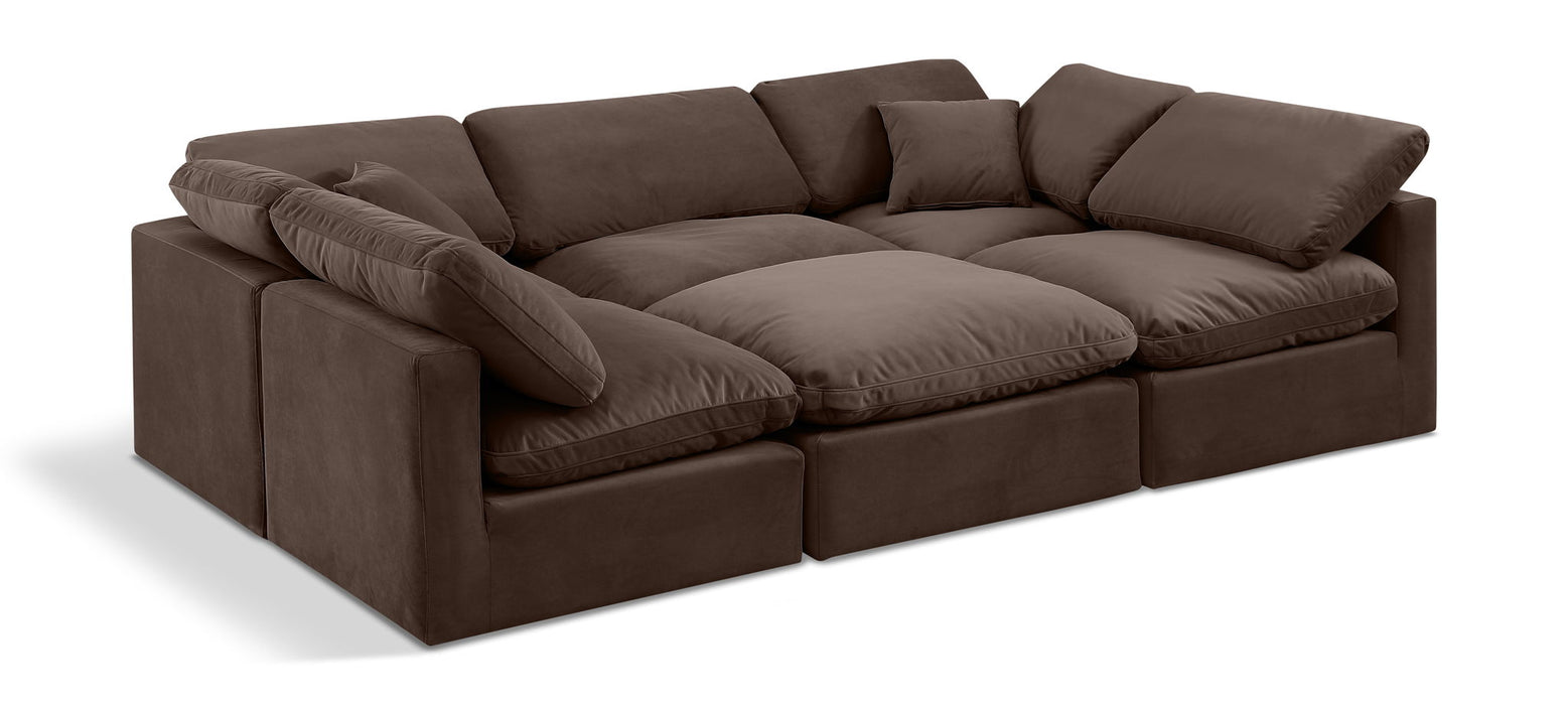 Indulge 105" Velvet Upholstered 6pc. Modular Sectional