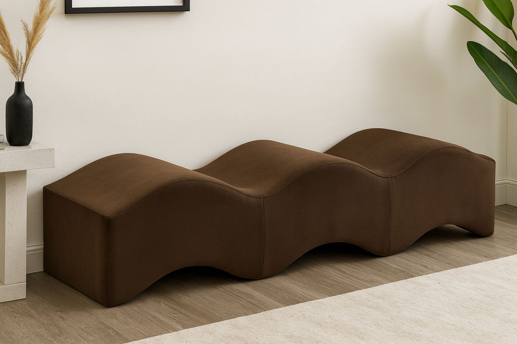 Wave Velvet Upholstered Bench