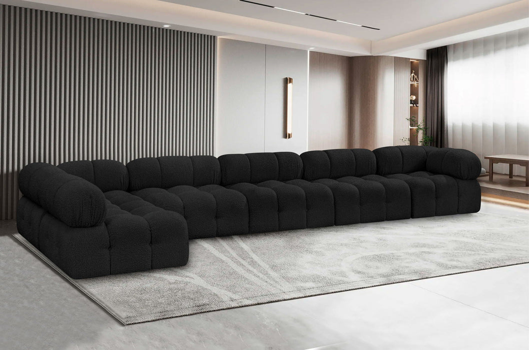 Ames 170" Boucle Fabric Upholstered 6pc. Modular Sectional