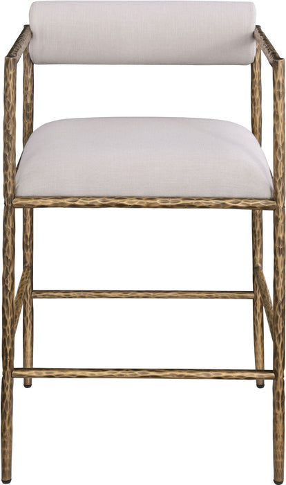 Axis Linen Textured Fabric Upholstered Counter Stool