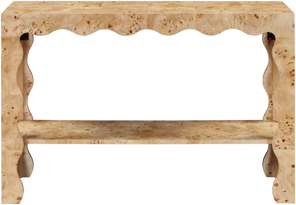 Vassa Burl Veneer Console Table