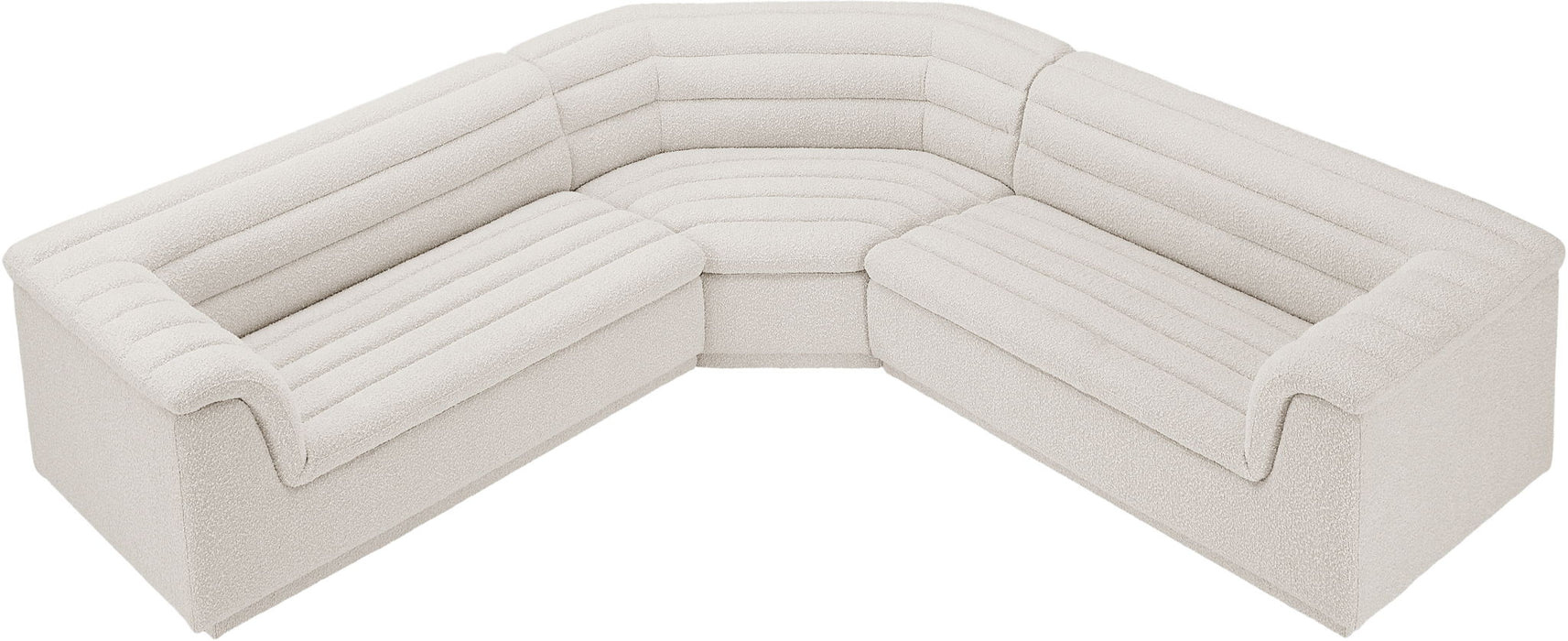Cascade 148" Boucle Fabric Upholstered Sectional