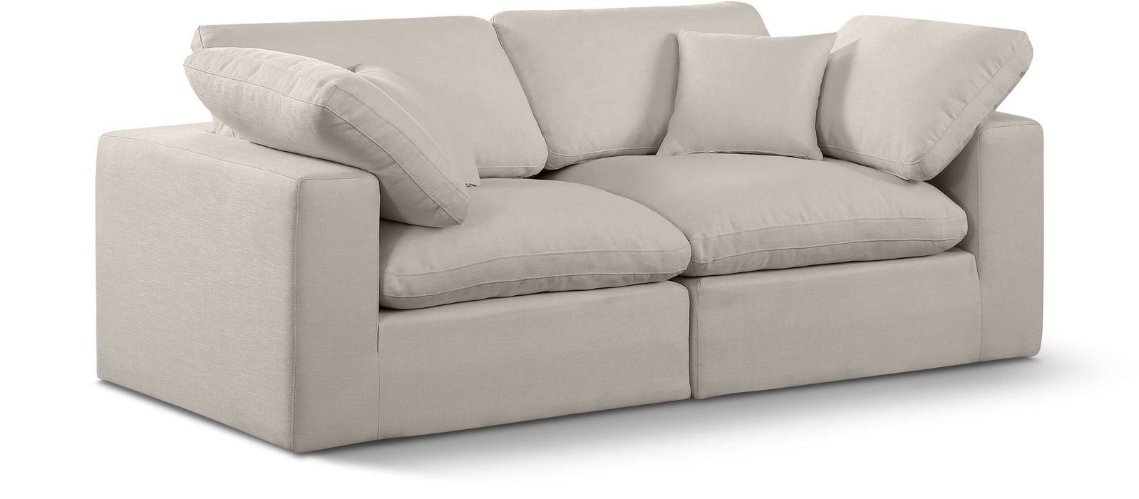 Comfy 80" Linen Textured Fabric Upholstered 2pc. Modular Loveseat