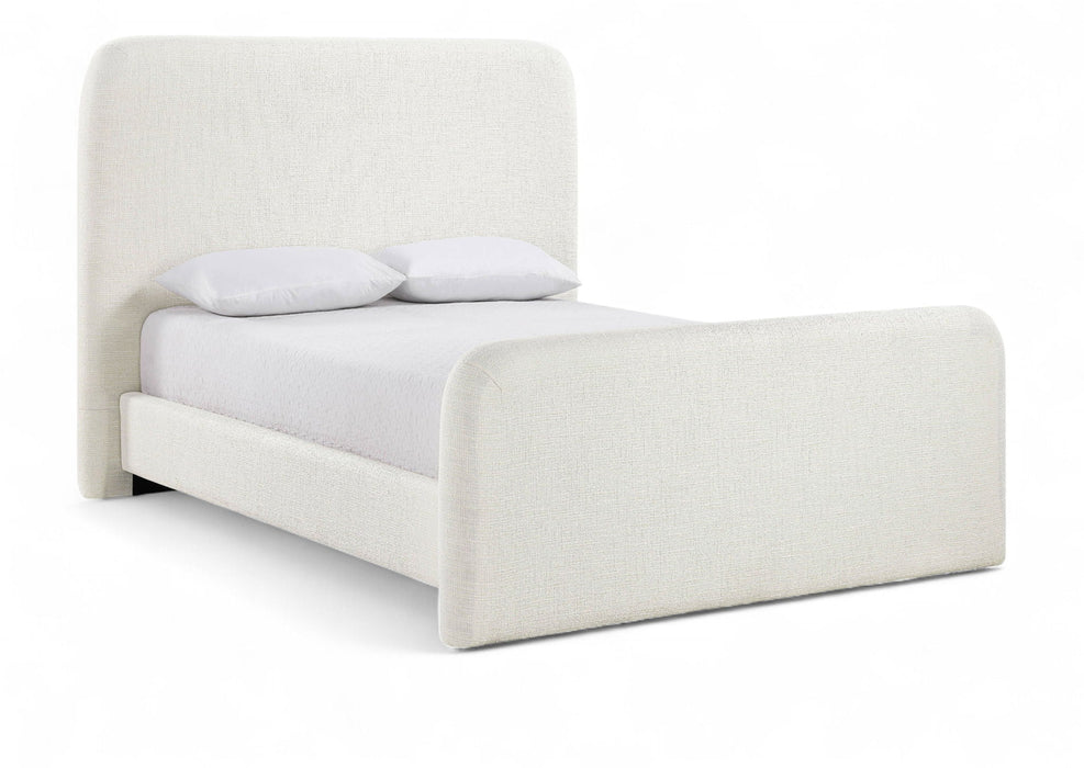 Fira Linen Textured Fabric Upholstered Bed