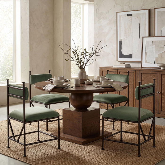 Monarch Velvet Performance Fabric Upholstered Dining Chair