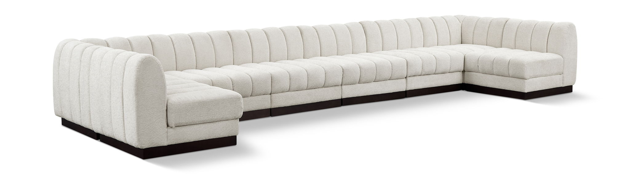 Quinn 197" Chenille Fabric Upholstered 8pc. Modular Sectional