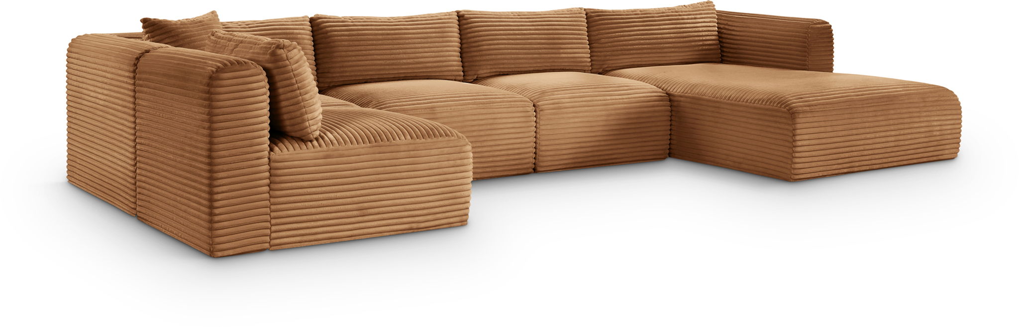 Seccional modular tapizado de pana de alto rendimiento Shaggy de 145"