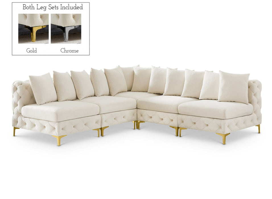 Tremblay 99" Velvet Upholstered 5pc. Modular Sectional