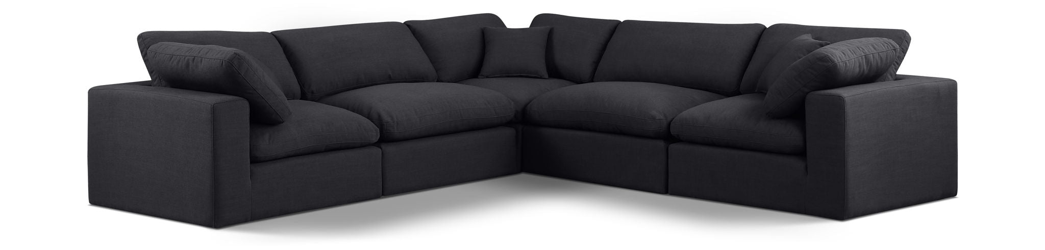 Comfy 119" Linen Textured Fabric Upholstered 5pc. Modular Sectional