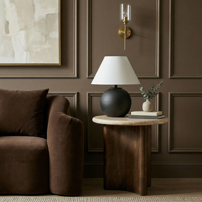 Pietra Travertine And Mango Wood Coffee Table