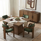 Fenwick 54.25" Cane, Oak Veneer And Solid Wood Dining Table