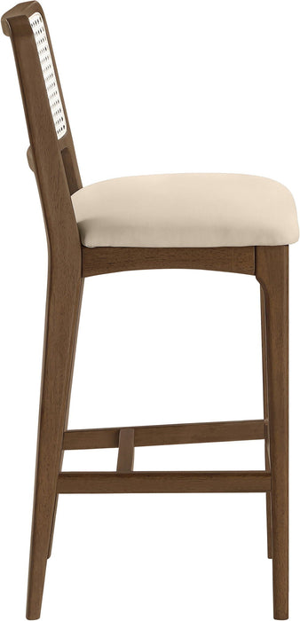 Atrium Cane Back And Vegan Leather Upholstered Seat Bar Stool