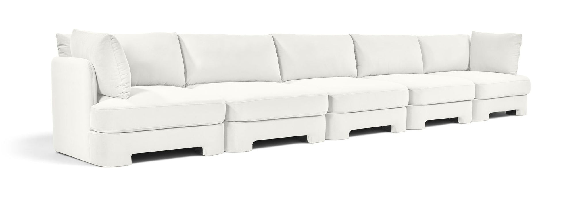 Hammond 185" Velvet Performance Fabric Upholstered 5pc. Modular Sofa
