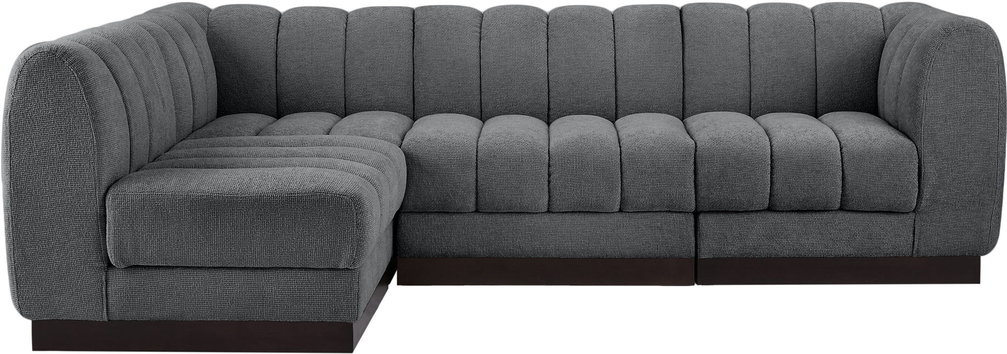 Quinn 101" Chenille Fabric Upholstered 4pc. Modular Sectional