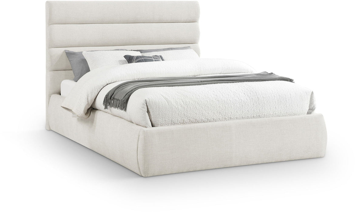 Adam Linen Textured Fabric Upholstered Bed