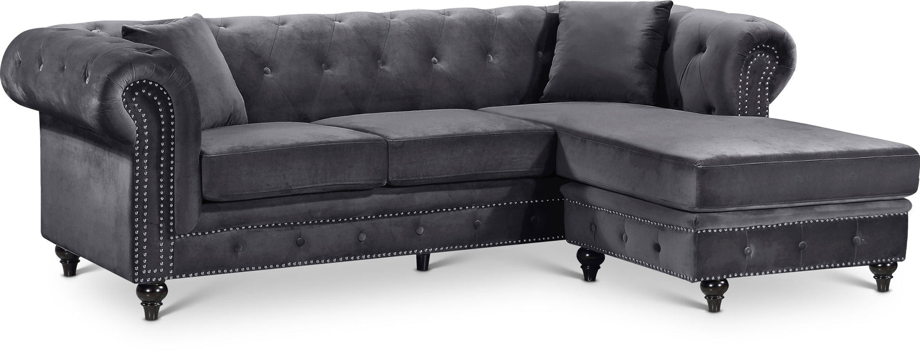 Sabrina 96" Velvet Upholstered Reversible 2pc. Sectional
