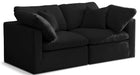 Plush 70" Velvet Upholstered Standard Comfort 2pc. Modular Loveseat