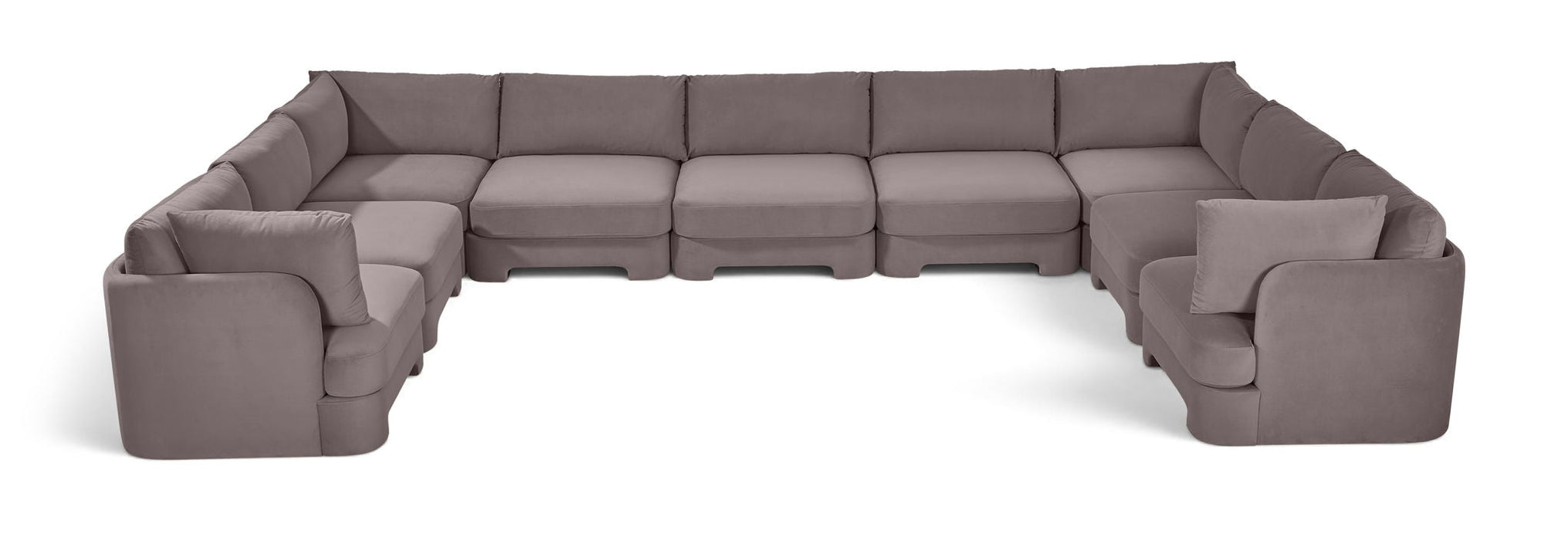 Hammond 185" Velvet Performance Fabric Upholstered 9pc. Modular Sectional
