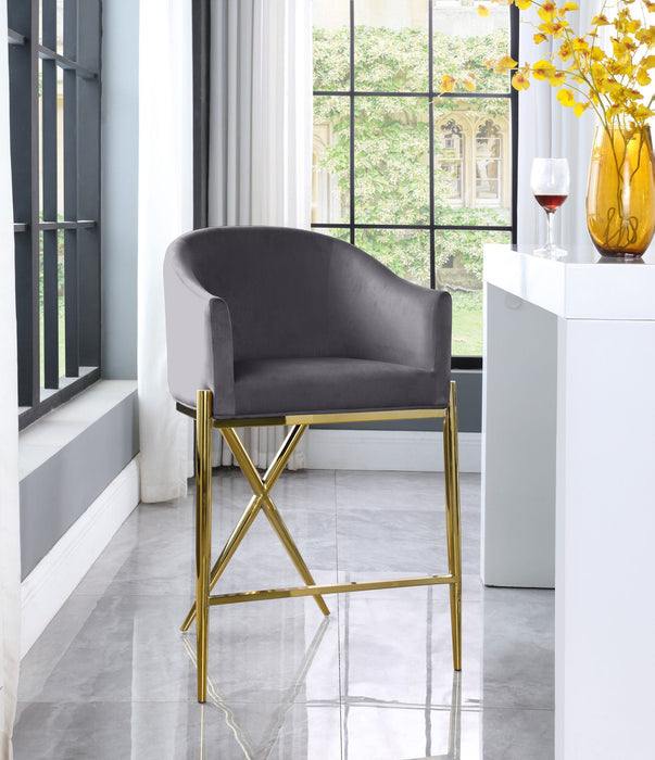 Xavier Velvet Upholstered Counter Stool
