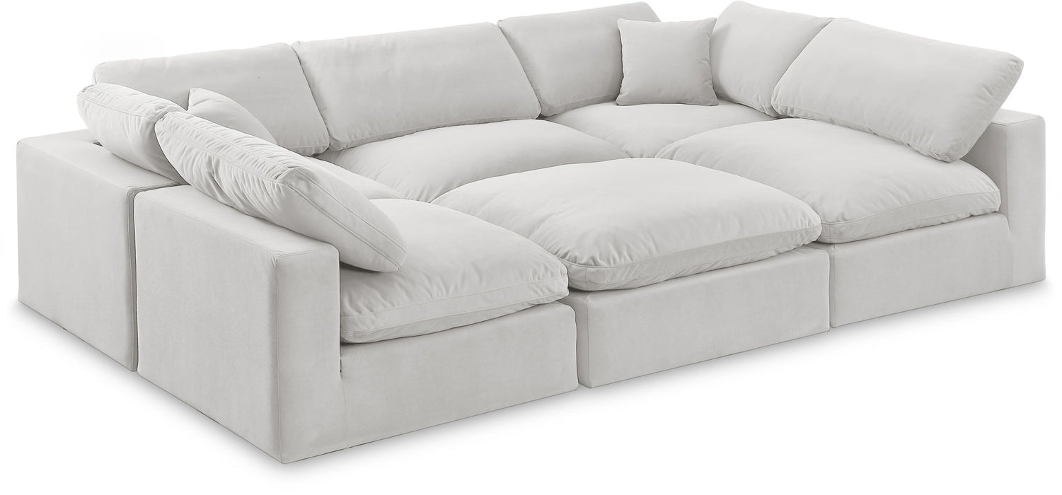 Comfy 119" Velvet Upholstered 6pc. Modular Sectional
