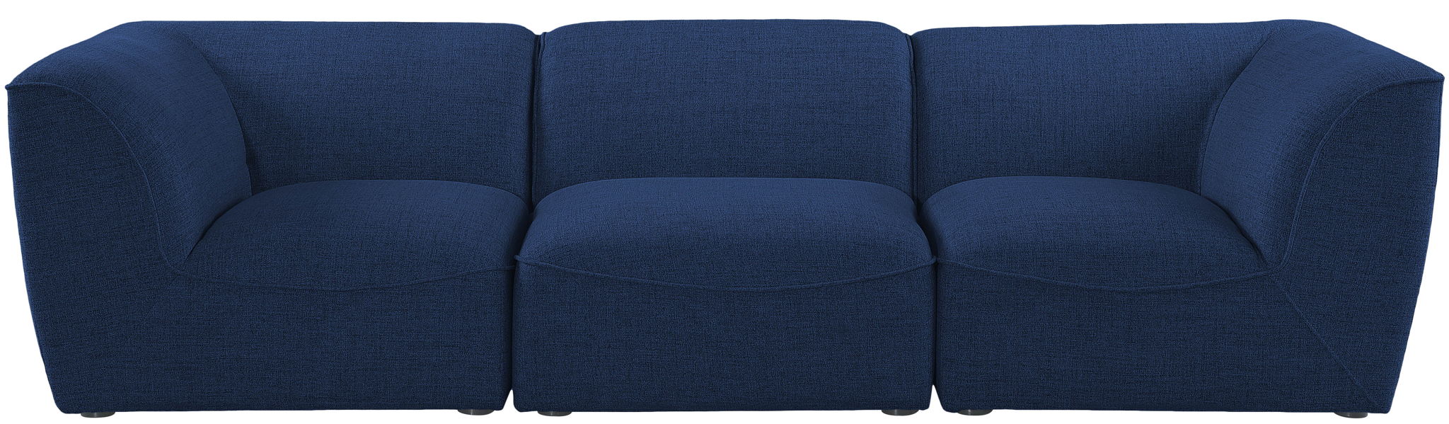 Miramar 109" Linen Textured Fabric Upholstered 3pc. Modular Sofa