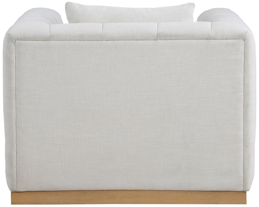 Lucia Linen Textured Fabric Upholstered Living Room Chair