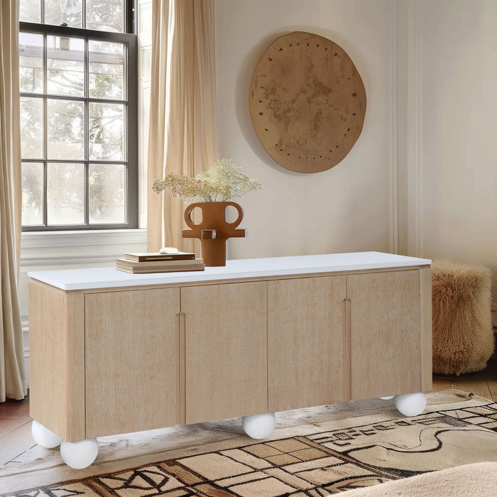 Cardiff Laquer And Oak Veneer Sideboard / Buffet