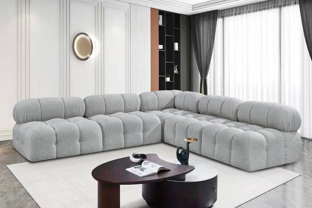 Ames 102" Boucle Fabric Upholstered 5pc. Modular Sectional