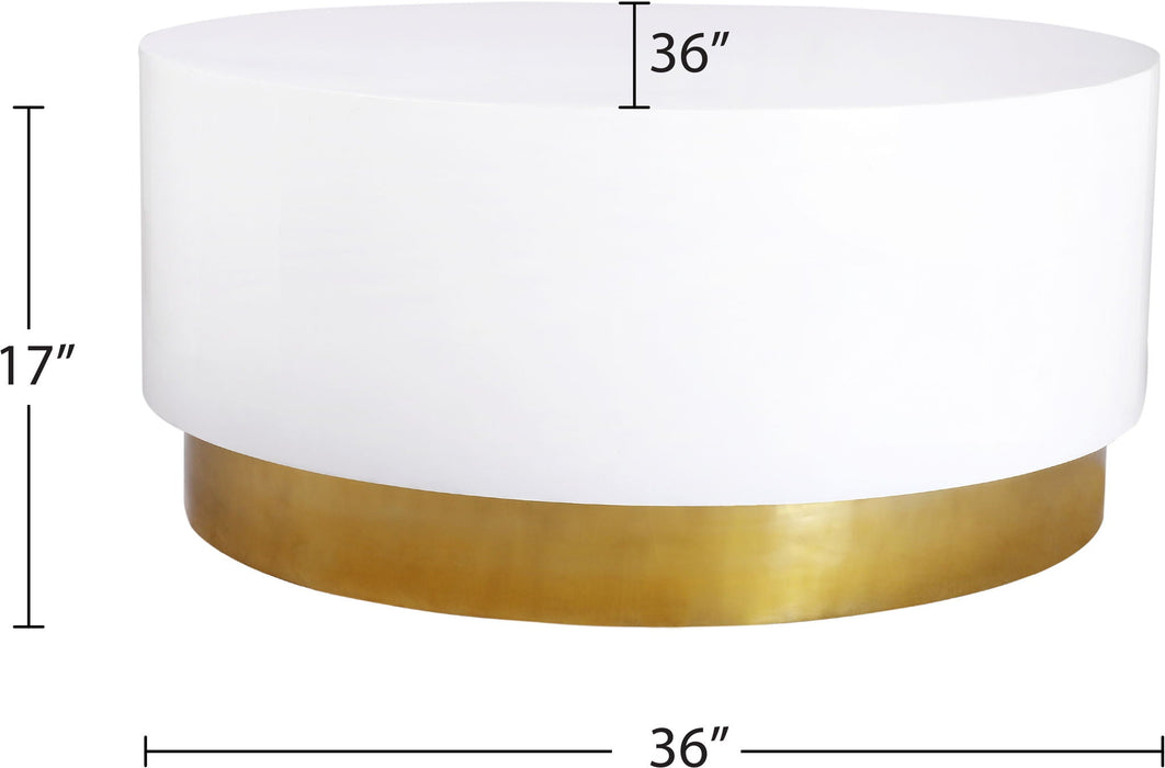Mesa de centro con cubierta lacada con base de metal Deco