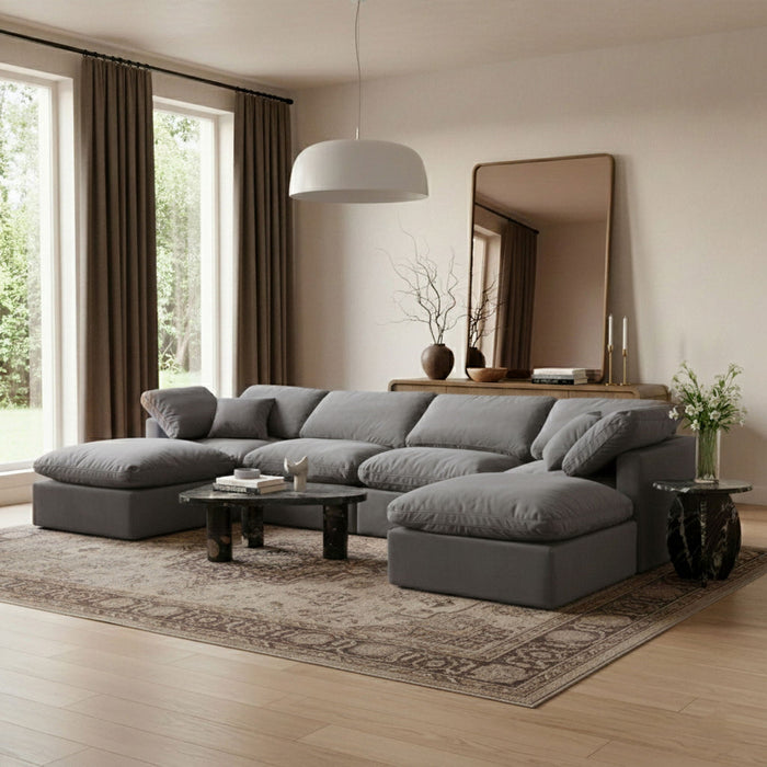 Indulge 140" Velvet Upholstered 6pc. Modular Sectional
