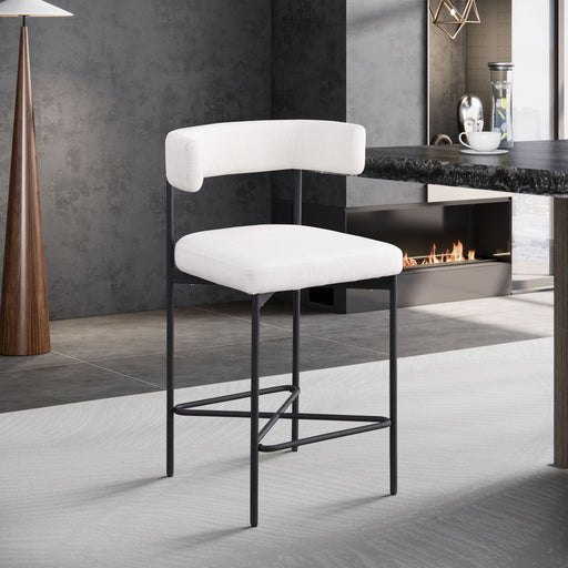 Rivage Linen Textured Fabric Upholstered Bar / Counter Stools