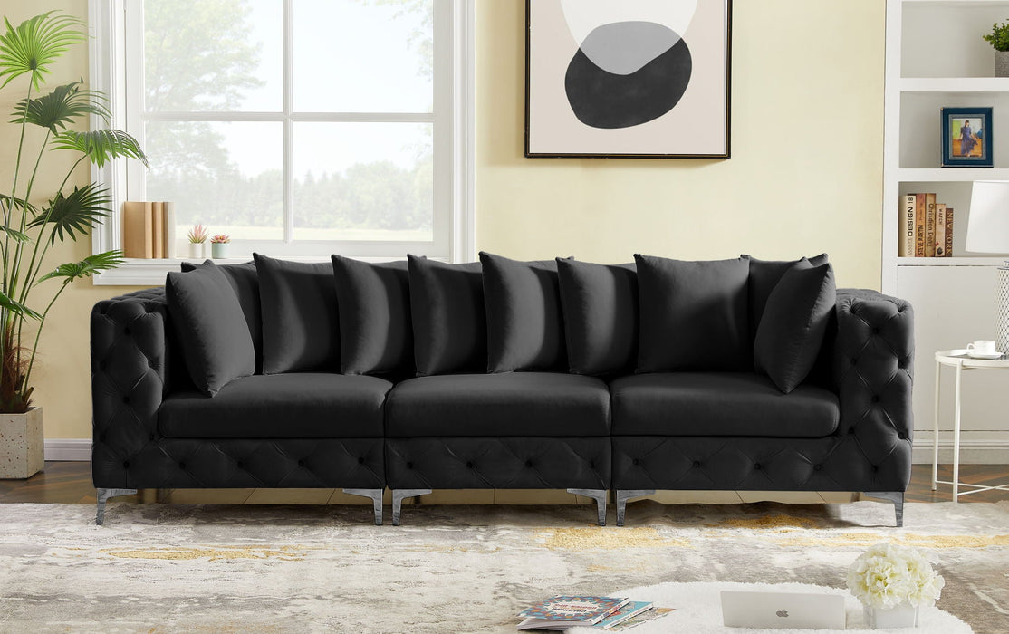 Tremblay 109" Velvet Upholstered 3pc. Modular Sofa