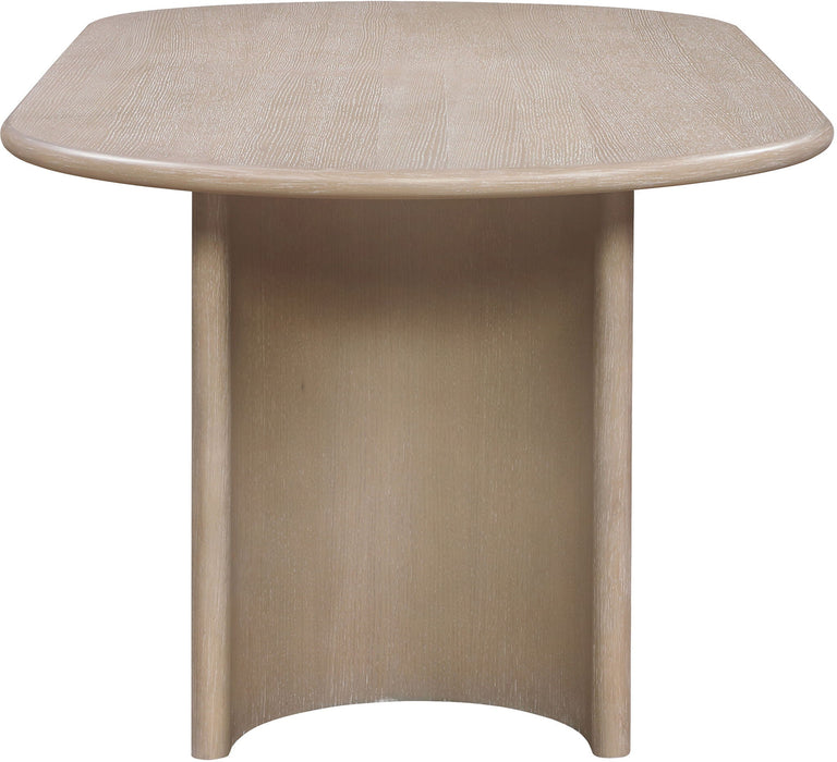 Mesa de comedor de madera maciza con enchapado de roble Caldra de 94"