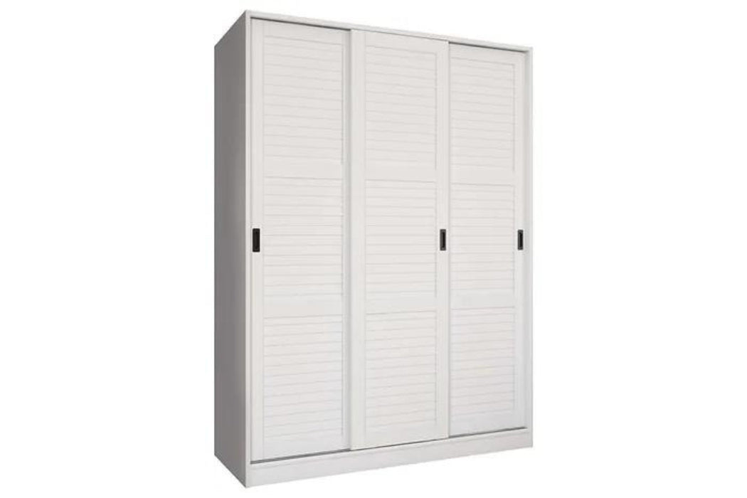 5676 - 100% Solid Wood 3-Sliding Door Wardrobe Armoire With Optional Shelves