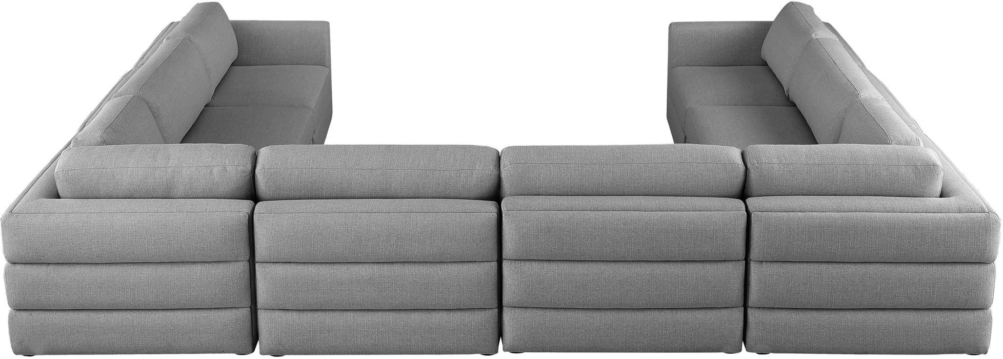 Beckham 152" Linen Textured Fabric Upholstered 8pc. Modular Sectional