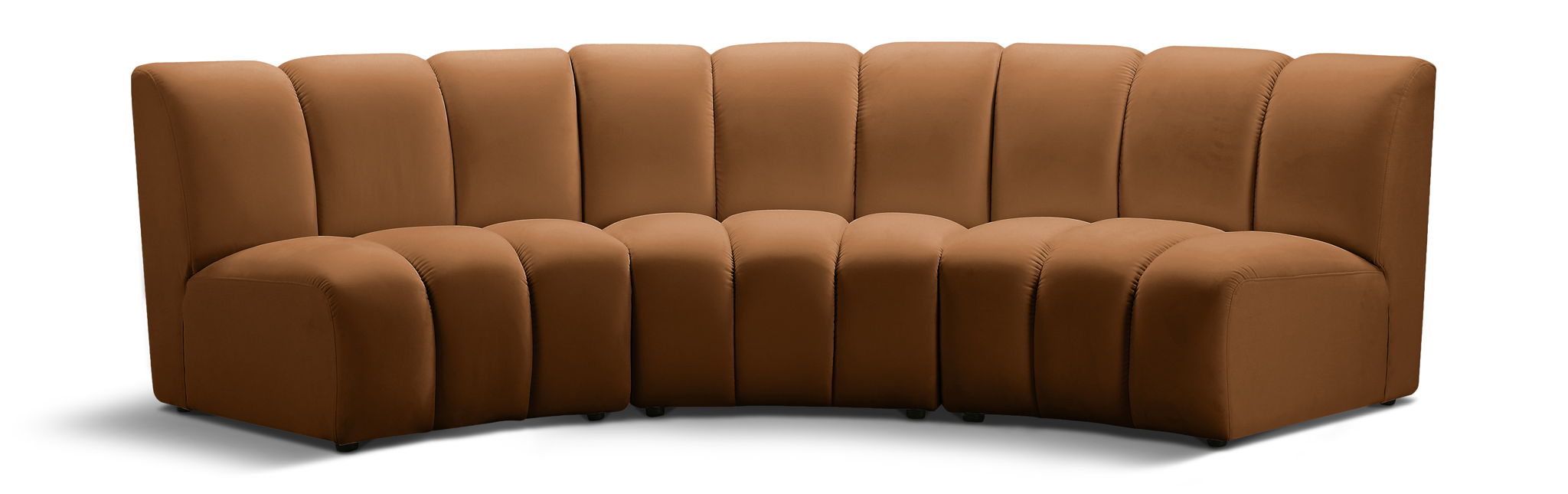 Infinity 119" Velvet Upholstered 3pc. Modular Sectional
