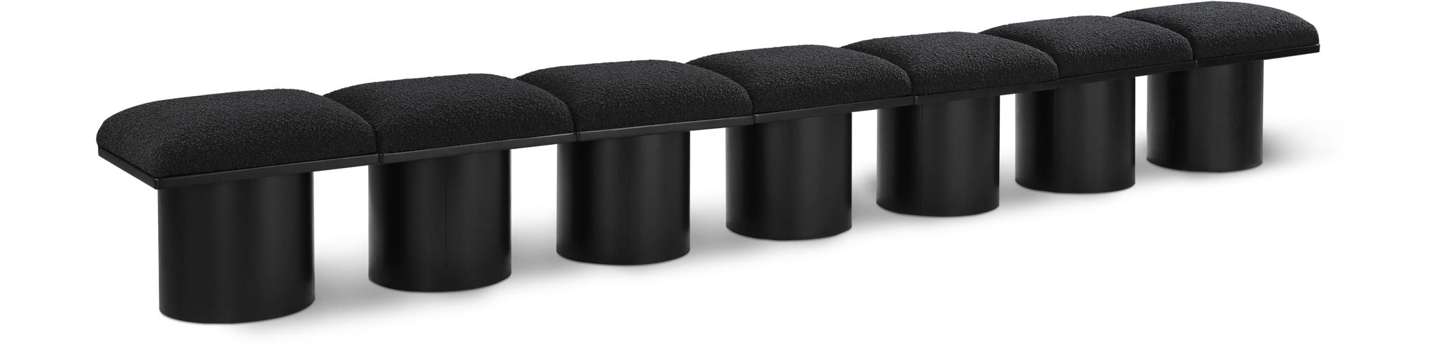 Banco modular tapizado de bouclé Pavilion de 7 piezas