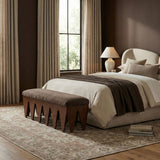 Altair Velour Fur Fabric Upholstered Bench