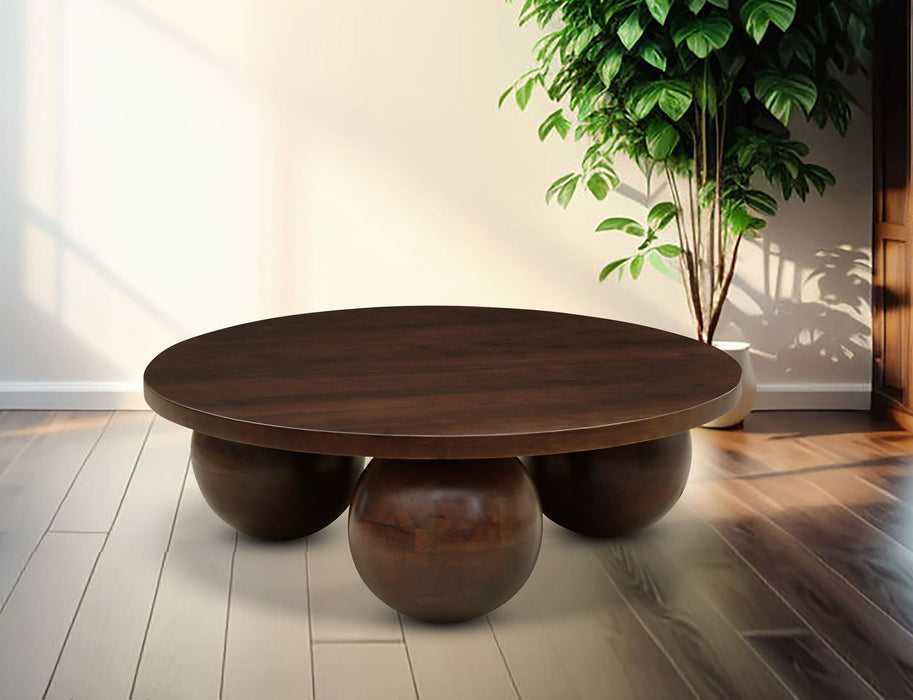 Spherical Acacia Wood Coffee Table