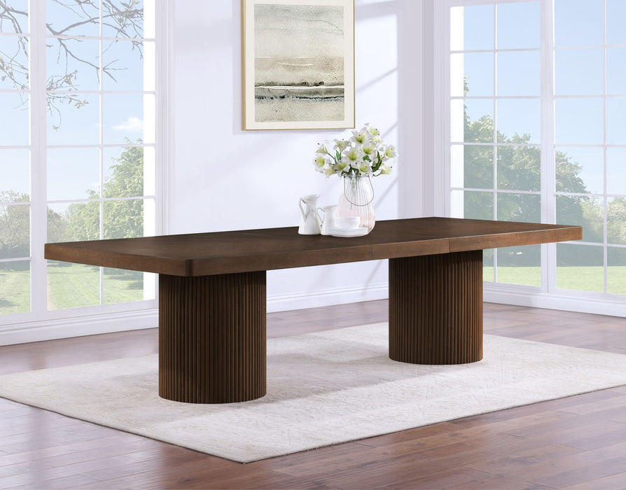 Belinda 96" / 120" / 144" Solid Wood And Oak Veneer Extendable Dining Table