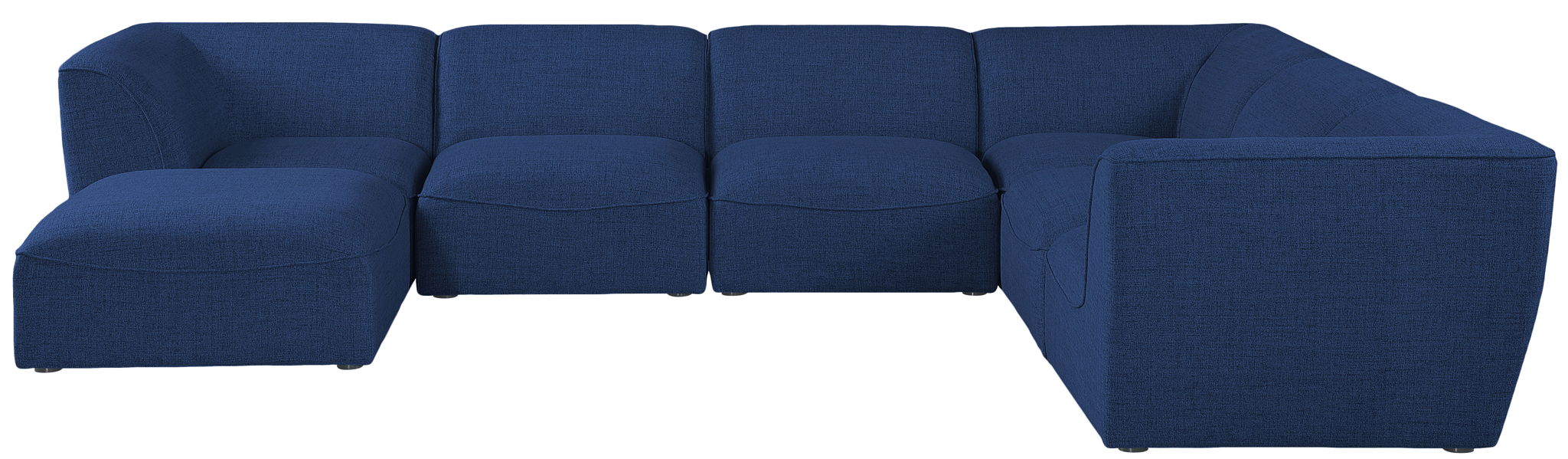 Miramar 142" Linen Textured Fabric Upholstered 7pc. Modular Sectional
