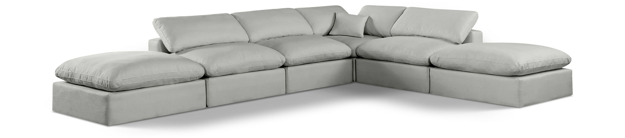 Comfy 157" Linen Textured Fabric Upholstered 6pc. Modular Sectional