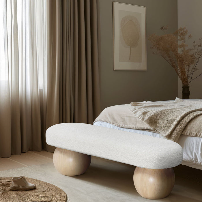 Bowie Boucle Fabric Upholstered Bench