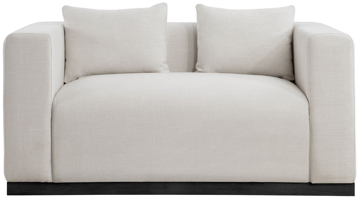 Alfie 67" Linen Textured Fabric Upholstered Loveseat