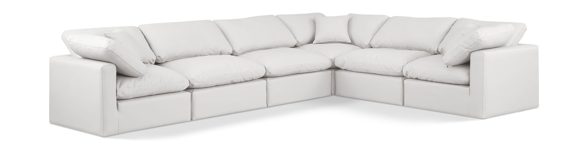 Indulge 140" Vegan Leather Upholstered 6pc. Modular Sectional