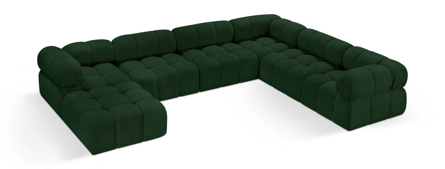 Ames 136" Boucle Fabric Upholstered 7pc. Modular Sectional