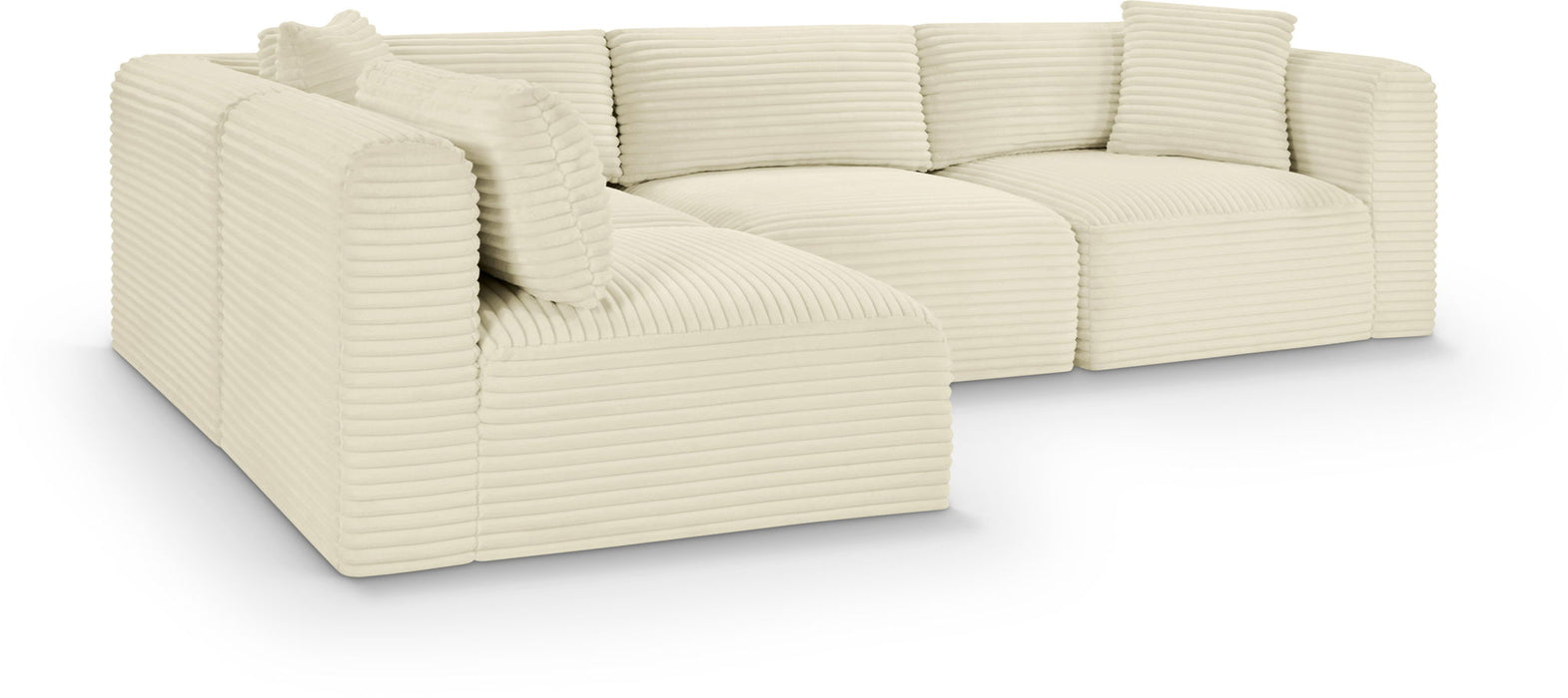 Shaggy 109" Corduroy Performance Fabric Upholstered Modular Sectional